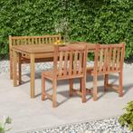 vidaXL 4-delige Tuinset massief teakhout, Verzenden, Nieuw, Teakhout, Tuinset