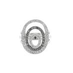 18 Krt. Witgouden ring met witte en champagne diamanten |..., Gebruikt, Overige kleuren, Ophalen of Verzenden, 17 tot 18