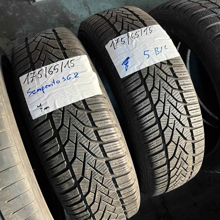 2 x Semperit 175-65-15 Winterbanden 7mm, Auto-onderdelen, Banden en Velgen, 15 inch, Winterbanden, 175 mm, Personenwagen, Gebruikt