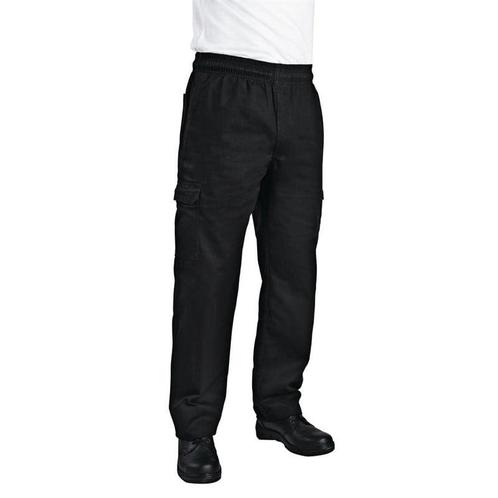 Slim fit Cargo broek zwart | Unisex | Maat XS-XXL, Zakelijke goederen, Horeca | Keukenapparatuur, Nieuw in verpakking, Verzenden