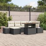 vidaXL 7-delige Tuinset met kussens poly rattan acaciahout, Verzenden, Nieuw, Rotan, Tuinset