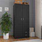 vidaXL Kledingkast 80x52x180 cm bewerkt hout zwart, Huis en Inrichting, Kasten | Kledingkasten, Verzenden, Nieuw