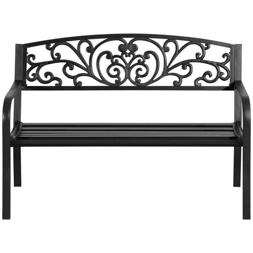 TRUUSK Tuinbank Metaal 2-Zitter Parkbank Met Rugleuning En A, Tuin en Terras, Tuinbanken, Nieuw, Verzenden