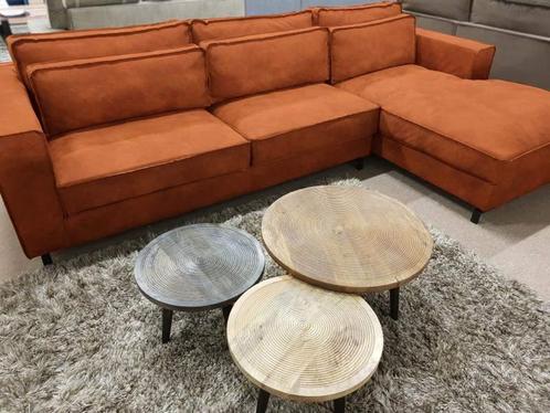 Loungebank Ilpendam - loungebanken - Cognac, Huis en Inrichting, Banken | Sofa's en Chaises Longues, Nieuw, Stof