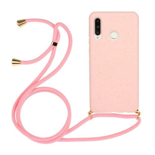 Huawei P30 Lite Crossbody TPU Hoesje met Koord Roze, Telecommunicatie, Mobiele telefoons | Hoesjes en Frontjes | Overige merken