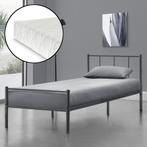 Metalen bedframe Hercules met matras 90x200 cm donkergrijs, Huis en Inrichting, Verzenden, Nieuw