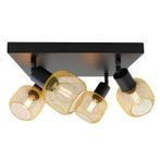 Gouden plafondspot Emado, aluminium, industrieel, 4L, Huis en Inrichting, Lampen | Plafondlampen, Ophalen of Verzenden, Nieuw