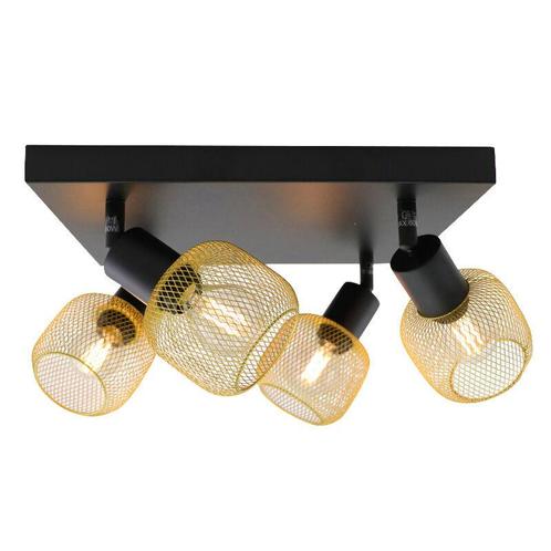 Gouden plafondspot Emado, aluminium, industrieel, 4L, Huis en Inrichting, Lampen | Plafondlampen, Nieuw, Ophalen of Verzenden