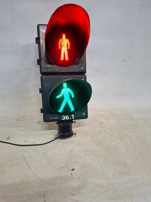 Stoplicht - Plastic - Voetgangers stoplicht, Antiek en Kunst, Antiek | Wandborden en Tegels