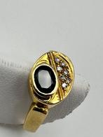 Ring Geel goud Saffier - Diamant, Sieraden, Tassen en Uiterlijk, Antieke sieraden