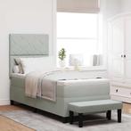 vidaXL Boxspring bed met matras Lichtgrijs 80 x 200 cm, Verzenden, Nieuw, Stof