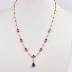 Zonder minimumprijs - Halsketting Zilver - Tanzaniet -, Nieuw