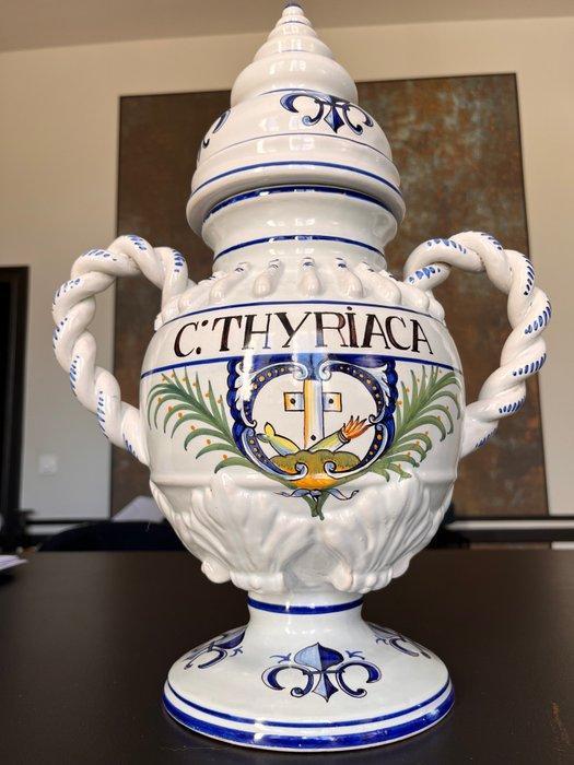 Léon Warin, Malicorne - Apothekerspot - Aardewerk - Grote, Antiek en Kunst, Antiek | Glas en Kristal