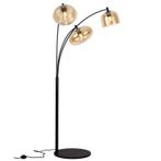 Moderne vloerlamp amber, Caia, met schakelaar, Huis en Inrichting, Lampen | Vloerlampen, Nieuw, Ophalen of Verzenden, Glas, Modern