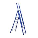 Eurostairs Reform ladder 3 delig BLAUW gecoat, Doe-het-zelf en Verbouw, Ladders en Trappen, Verzenden, Nieuw, Ladder