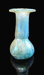 Oud-Romeins Glas Marbled Blue Vessel - 60 mm, Antiek en Kunst