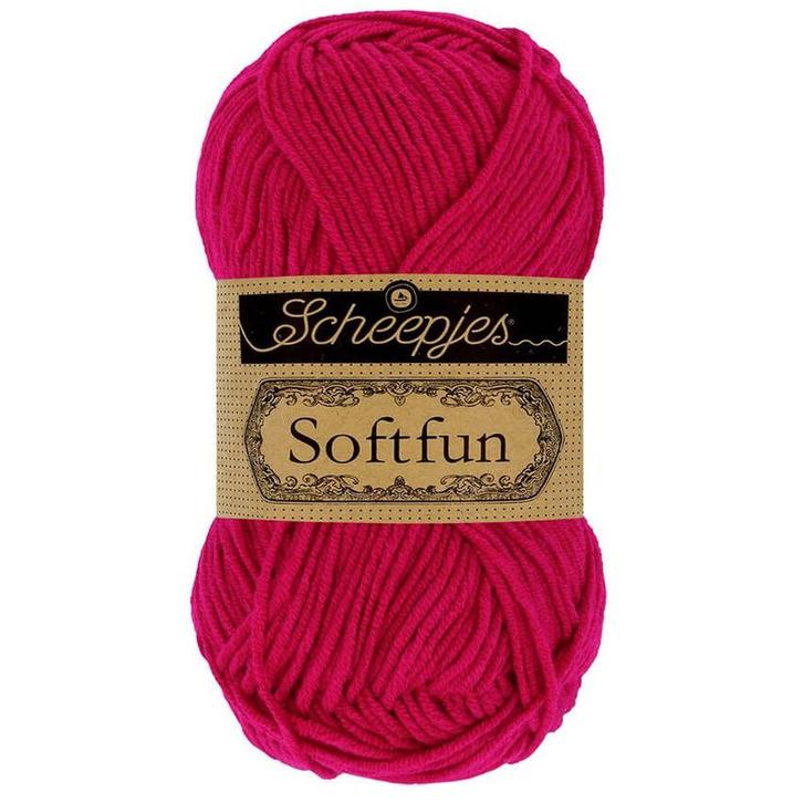Scheepjes Softfun - 2655 cerise - Katoen/Acryl Garen, Hobby en Vrije tijd, Breien en Haken, Ophalen of Verzenden