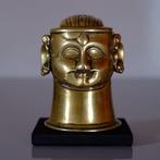 Antiek 18e-eeuws bronzen Mukhalingan Shiva-hoofd uit