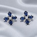 Zonder minimumprijs - Oorbellen Verguld Saffier - Topaas -, Sieraden, Tassen en Uiterlijk, Oorbellen, Nieuw