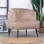 50% Korting: Velvet fauteuil Billy taupe, Huis en Inrichting, Ophalen, Zo goed als nieuw, Stof, Velvet chique, Modern