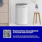 Brabantia Touch Bin Prullenbak - 40 liter - White, Verzenden, Zo goed als nieuw