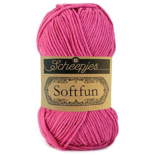 Scheepjes Softfun - 2495 fuchsia - Katoen/Acryl Garen, Hobby en Vrije tijd, Breien en Haken, Ophalen of Verzenden