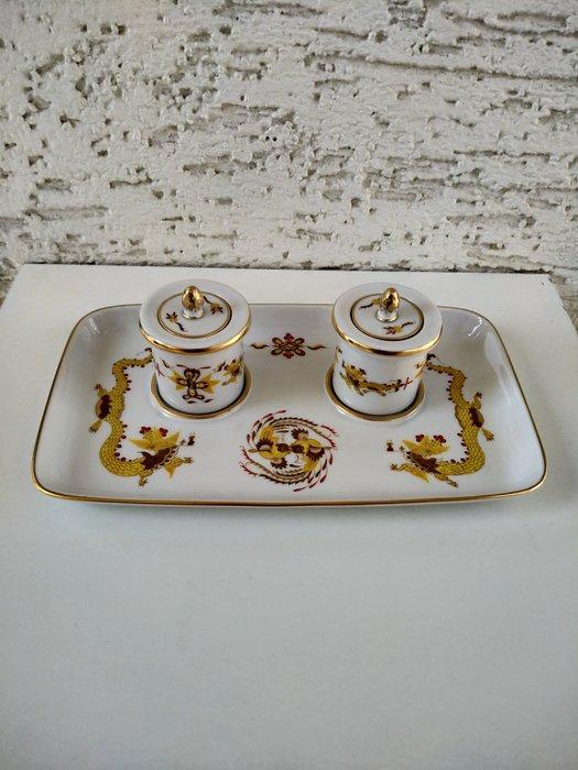 Meissen - Inktpot - Meissen Porcelain Yellow Ming Dragon, Antiek en Kunst, Antiek | Glas en Kristal