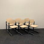 Complete set 6 stuks school stoelen, Presikhaaf (stip, Huis en Inrichting, Stoelen, Vijf, Zes of meer stoelen, Gebruikt, Ophalen of Verzenden