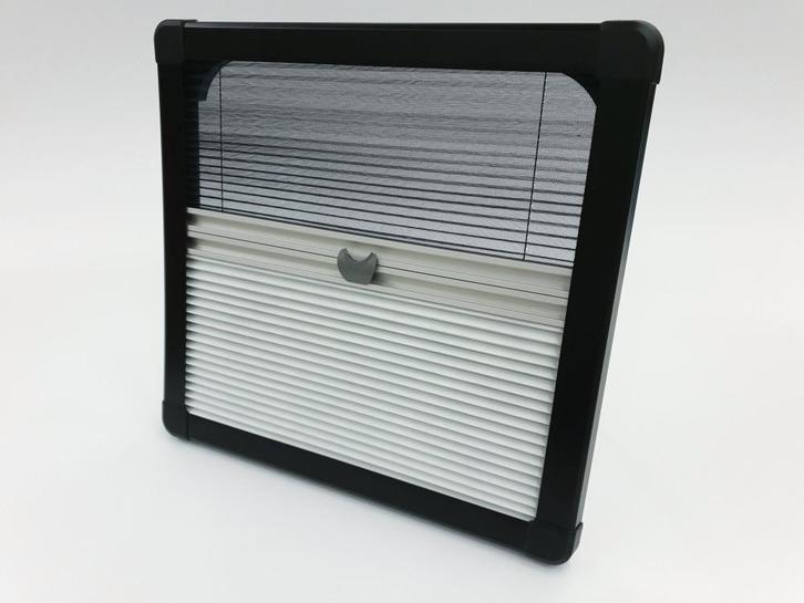 Horrex Rechte Duo Plissé R5000 Zwart 784x499, Caravans en Kamperen, Camper-accessoires, Nieuw, Ophalen of Verzenden