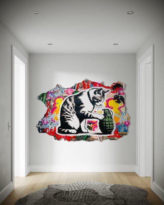 AIIROH (1987) x SINAO (1981) - Nine Lives, One Blast - XXL, Antiek en Kunst, Kunst | Schilderijen | Modern