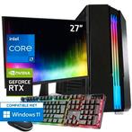Core i7+F + RTX 4060 Game PC Set met Monitor Toetsenbord Mu, Nieuw