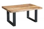 Design salontafel IRON CRAFT 100cm mangohout ijzer, Ophalen of Verzenden, Nieuw