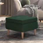 vidaXL Kruk met houten poten stof donkergroen, Huis en Inrichting, Stoelen, Verzenden, Nieuw