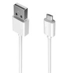 Dunlop Micro USB-kabel - 1 meter - Wit - Oprolbaar - Kuns..., Ophalen of Verzenden, Nieuw
