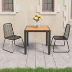 vidaXL 3-delige Tuinset PVC-rattan zwart en bruin, Tuin en Terras, 2 zitplaatsen, Kunststof, Verzenden, Nieuw