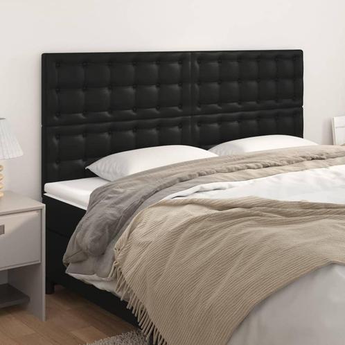 vidaXL Hoofdborden 4 st 90x5x78/88 cm kunstleer zwart, Huis en Inrichting, Slaapkamer | Bedden, Zwart, Nieuw, Overige materialen