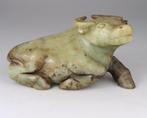 Statue Pierre Dure Serpentine Buffle Chine Sculpture Chinese