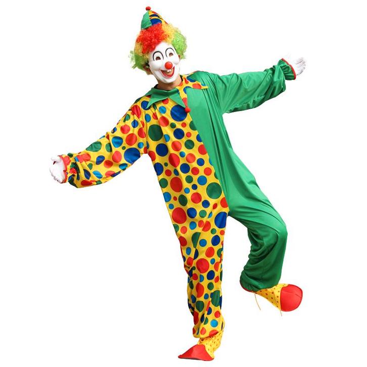 Groene Gestipte Clown Jumpsuit – 2-Delige - Maat M, Kleding | Heren, Carnavalskleding en Feestkleding, Nieuw, Maat 48/50 (M), Ophalen of Verzenden