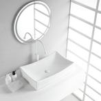 Wiesbaden Slide Opzetwastafel - 65.5x39.5x13.5cm - Glans Wit, Doe-het-zelf en Verbouw, Ophalen of Verzenden, Nieuw
