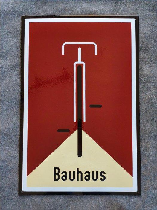 Bauhaus - enamel sign BAUHAUS Fahrrad braun Emailschild, Antiek en Kunst, Antiek | Wandborden en Tegels