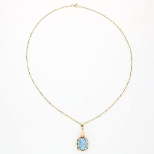 Ketting met hanger - 14 karaat Geel goud - 12.85ct. tw., Sieraden, Tassen en Uiterlijk, Antieke sieraden