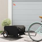vidaXL Fietstrailer 45 kg ijzer zwart, Fietsen en Brommers, Fietsaccessoires | Aanhangers en Karren, Verzenden, Nieuw