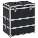 Make-up koffer 37x24x40 cm aluminium zwart (Koffers Tassen), Nieuw