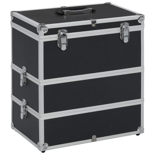 Make-up koffer 37x24x40 cm aluminium zwart (Koffers Tassen), Motoren, Accessoires | Koffers en Tassen, Nieuw, Verzenden