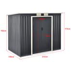 [en.casa] Tuinhuis tuinschuur met schuifdeur 213x130x173 cm, Verzenden, Nieuw