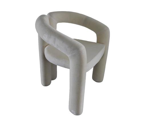 Eetkamerstoel Japandi White &amp; Grey  velvet set van 2, Huis en Inrichting, Stoelen, Twee, Overige kleuren, Nieuw, Hout, Metaal