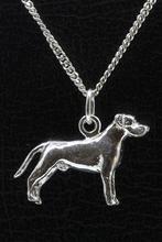 Zilveren Cane corso oren ongecoupeerd met staart ketting ..., Verzenden, Nieuw