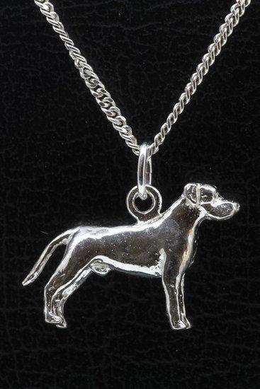 Zilveren Cane corso oren ongecoupeerd met staart ketting ..., Sieraden, Tassen en Uiterlijk, Kettinghangers, Verzenden
