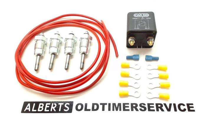 Snelgloei set , Mercedes 200D 220D 240D OM615 OM OM621 OM636, Auto-onderdelen, Motor en Toebehoren, Nieuw, Mercedes-Benz, Oldtimer onderdelen