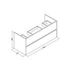 Badkamermeubel AquaSplash Hayat 120x45x50 cm Wit, Huis en Inrichting, Ophalen of Verzenden, Nieuw